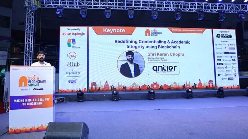 At the India Blockchain Summit 2024, a dedicated session on 'Redefining Credentialing and Academic Integrity using Blockchain' was led by Karan Chopra, Solutions Architect, Antier Solutions.