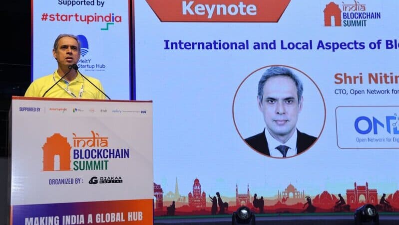 Nitin Mishra, Chief Technology Officer of the ONDC India, shared his expertise on the 'International and Local Aspects of Blockchain Development' at the India Blockchain Summit 2024.