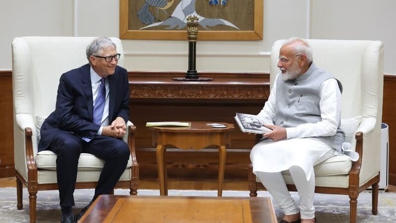 Bill Gates meeting Narendra Modi in New Delhi on March 19, 2025. Photo: PIB / Bill Gates